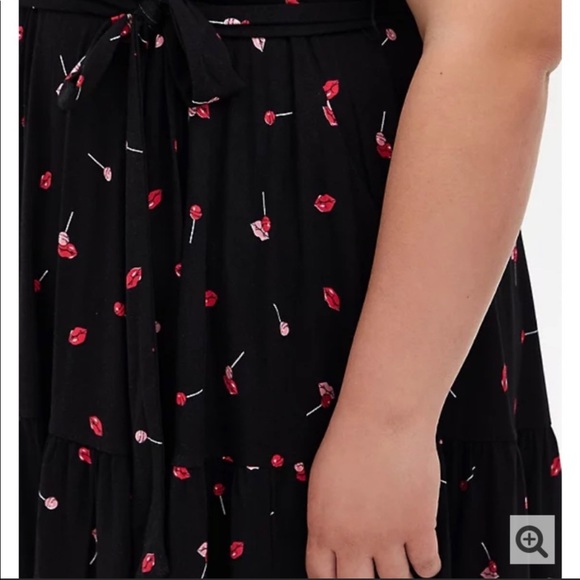 Torrid black lip lollipop print super soft skater dress size 2 - Picture 3 of 5